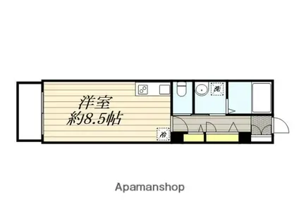 ヴィラ湘南(ワンルーム/3階)の間取り写真