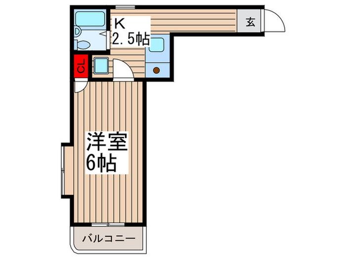 モア・ライフ芝(1K/2階)の間取り写真