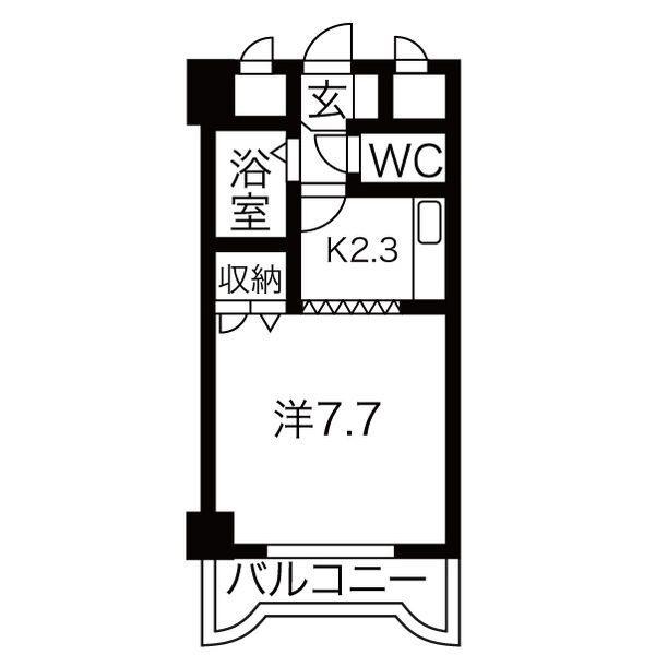 フラット北26条(1K/5階)の間取り写真