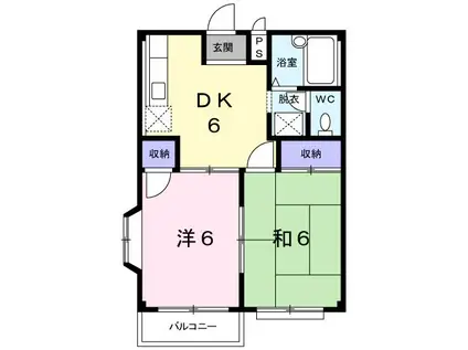 シャイン大塚(2DK/2階)の間取り写真