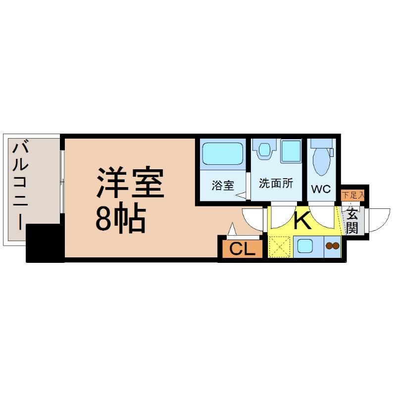 プレサンス久屋大通セントラルパーク(1K/13階)の間取り写真