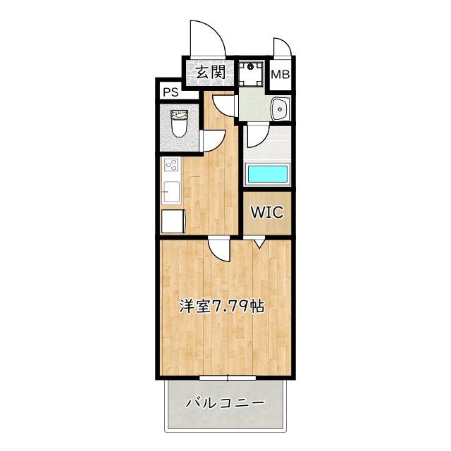 カサアスール(1K/4階)の間取り写真