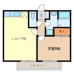 ラベーテIII(1LDK/2階)の間取り写真