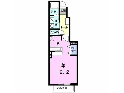 名鉄豊田線 黒笹駅 徒歩50分 2階建 築19年(1K/1階)の間取り写真