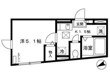 スペリアルSK(1K/1階)の間取り写真