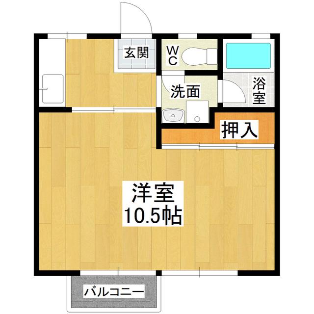 コーポシンワ(1K/2階)の間取り写真