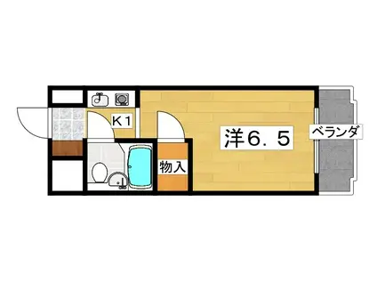 ファーストプラザI(ワンルーム/4階)の間取り写真