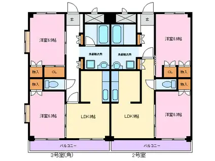 イシドウビル(2LDK/2階)の間取り写真