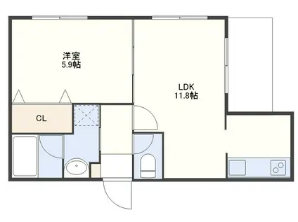 MOCO-DICE(1LDK/5階)の間取り写真
