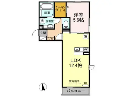 セブンリーフクローバー(1LDK/2階)の間取り写真