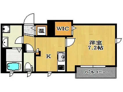 ベルデ古宮(1K/4階)の間取り写真