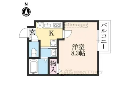 アークリード大津北(1K/3階)の間取り写真