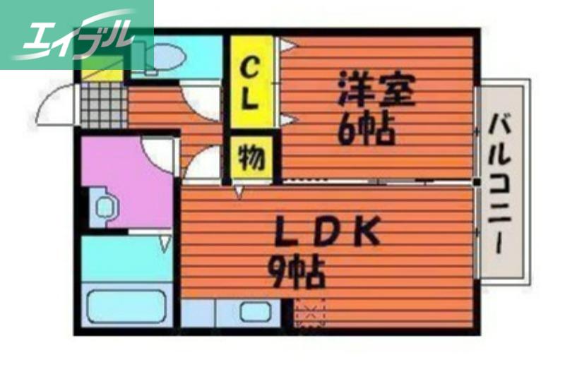 ステラ B棟(1LDK/1階)の間取り写真