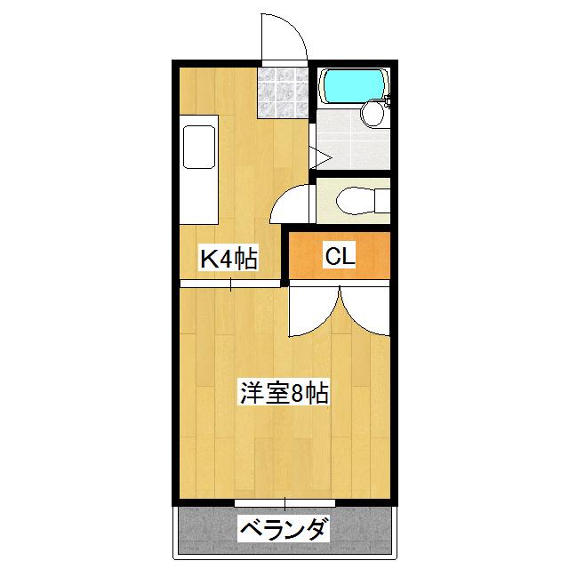 コージ金岡(ワンルーム/2階)の間取り写真