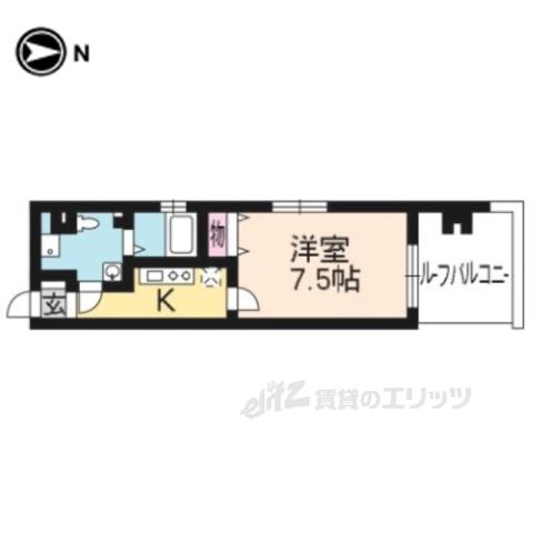 ORYZA三条西洞院(1K/5階)の間取り写真