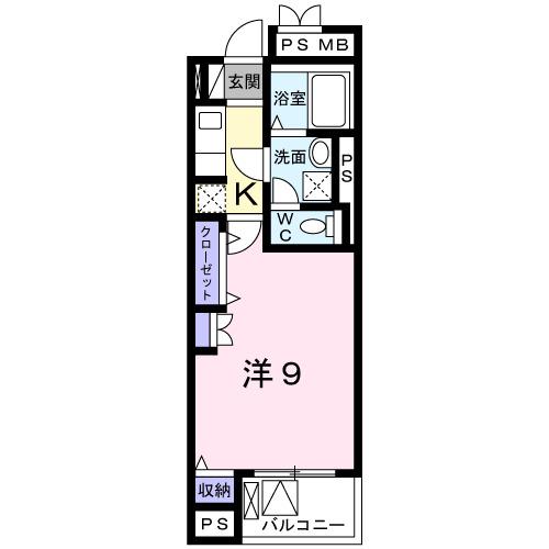 K・SガーデンIII(1K/2階)の間取り写真