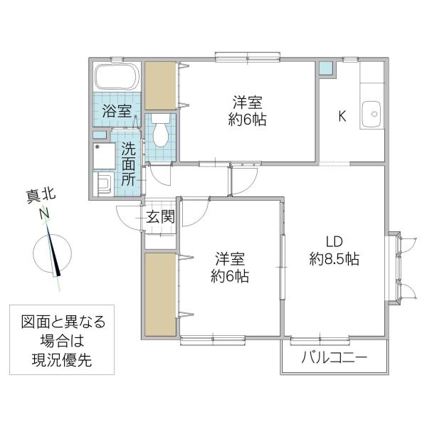 ウェルヴィラYOU(2LDK/1階)の間取り写真
