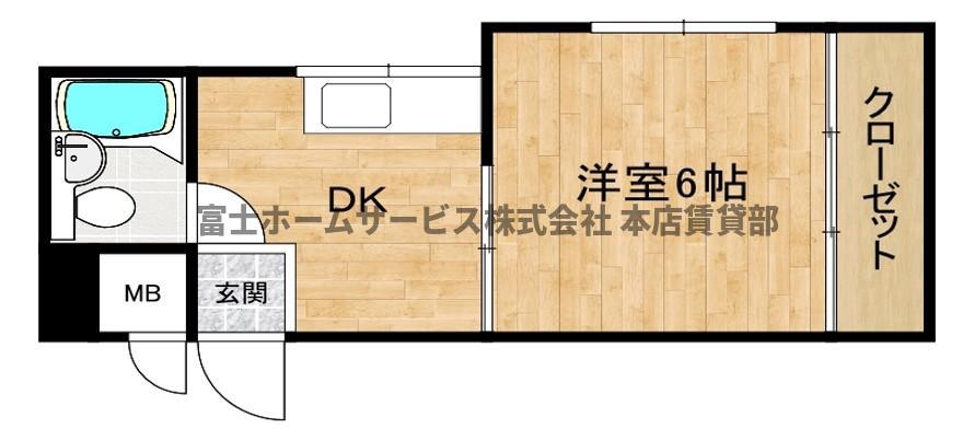ムックマンション(1DK/3階)の間取り写真