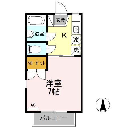 コンフォート屋島(1K/2階)の間取り写真