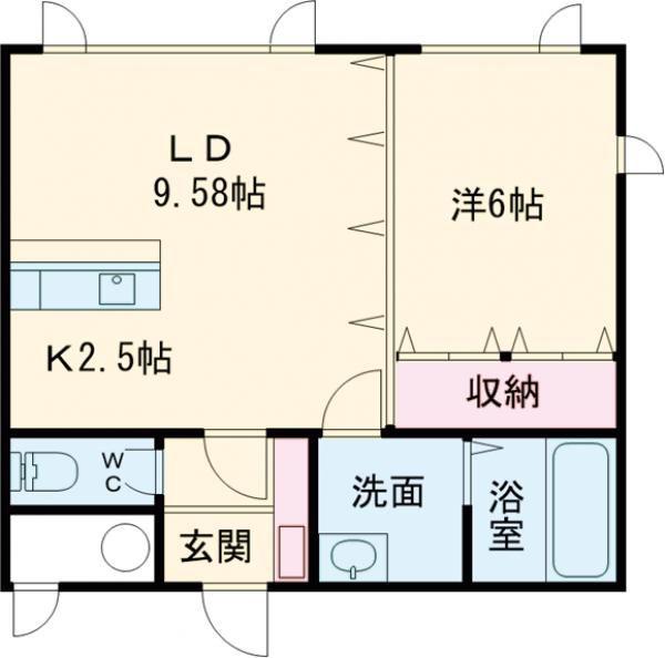 SUN NATULUX(1LDK/2階)の間取り写真