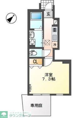 セレーノ川和(1K/1階)の間取り写真