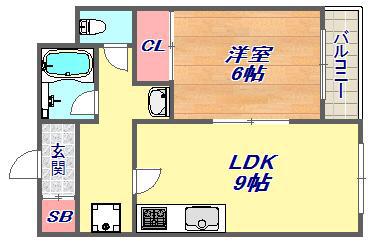 プリメーラリヨン2(1LDK/1階)の間取り写真