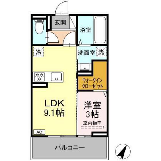 パストラル ヴィラ(1LDK/3階)の間取り写真