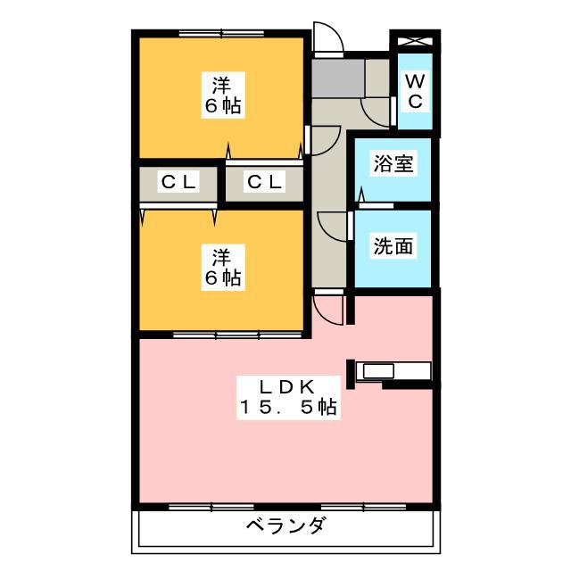 エトワール・プレーヌ(2LDK/2階)の間取り写真