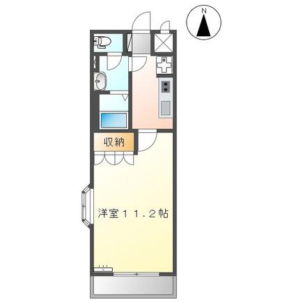 グランレーブ II(1K/2階)の間取り写真