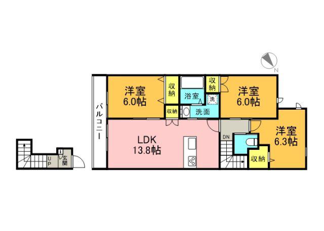 メゾン・ルミナス(3LDK/2階)の間取り写真