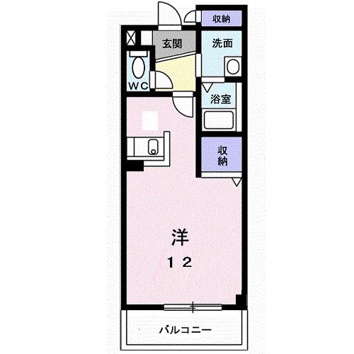 ローズマリー(ワンルーム/3階)の間取り写真