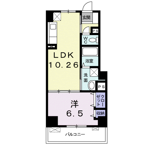 ヌーベル メゾン ヤマヤ(1LDK/2階)の間取り写真