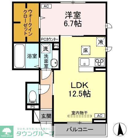 AOLANI(1LDK/1階)の間取り写真