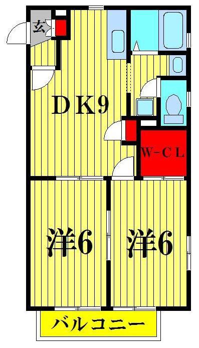 シーズ清山(2DK/2階)の間取り写真