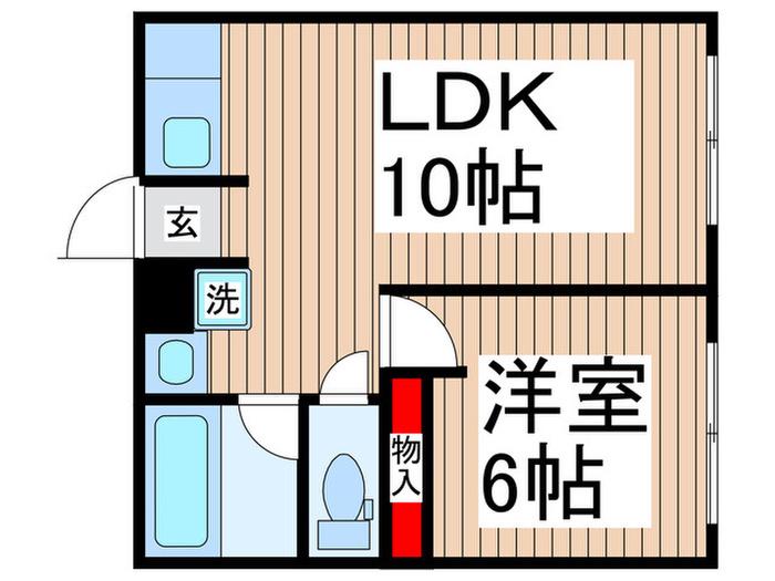 海風のROUTE16(1LDK/1階)の間取り写真