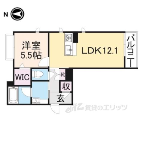 ベレオMOE(1LDK/1階)の間取り写真