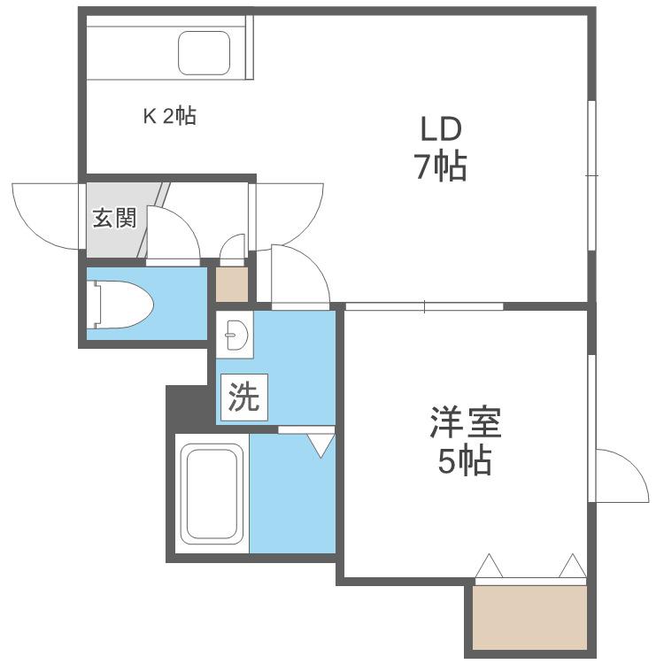 ディープ スワンプ37(1LDK/2階)の間取り写真