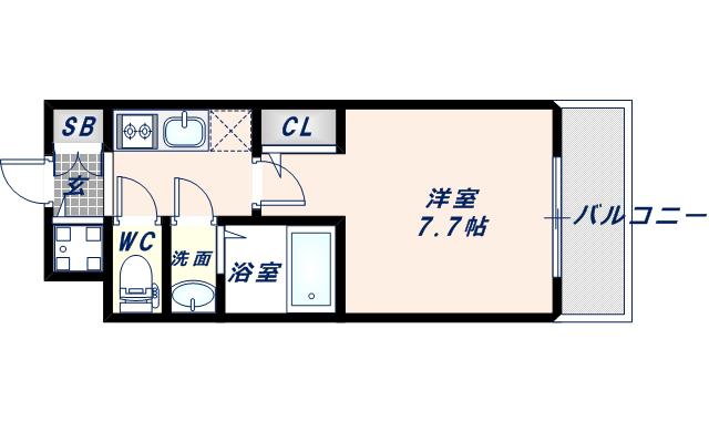 サムティ大阪GRAND イーストII(1K/4階)の間取り写真