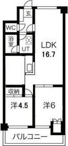 URBAN STAGE ナゴヤ(2LDK/1階)の間取り写真