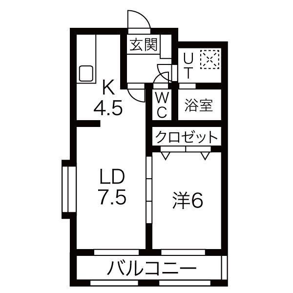 ヴィガラスM(1LDK/5階)の間取り写真
