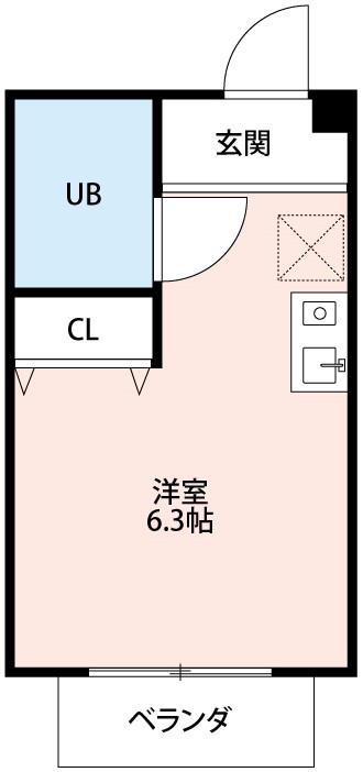 コンフォール野添(ワンルーム/1階)の間取り写真