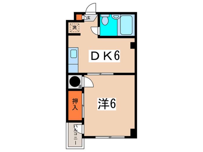 サンモール第2青葉台(1DK/3階)の間取り写真