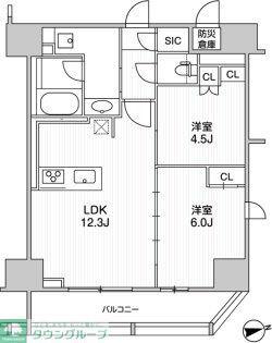 ザ・ライオンズフォーシア町屋(2LDK/14階)の間取り写真
