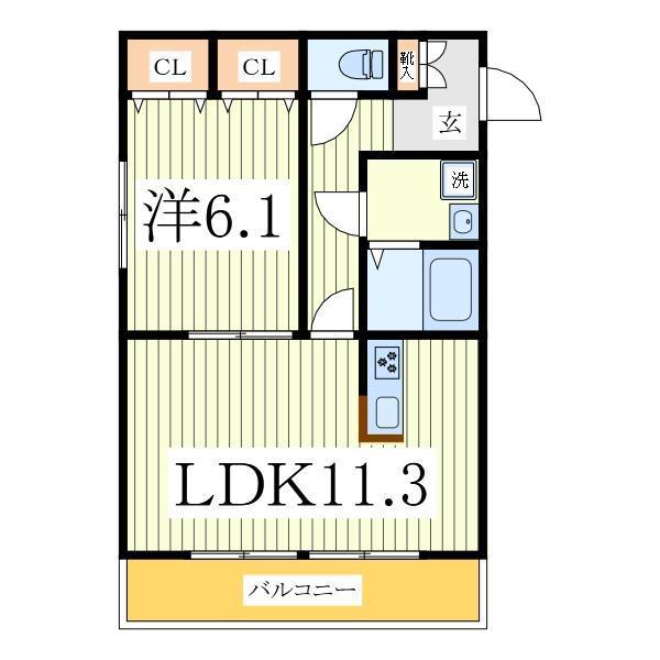 FREAHEIM(1LDK/3階)の間取り写真