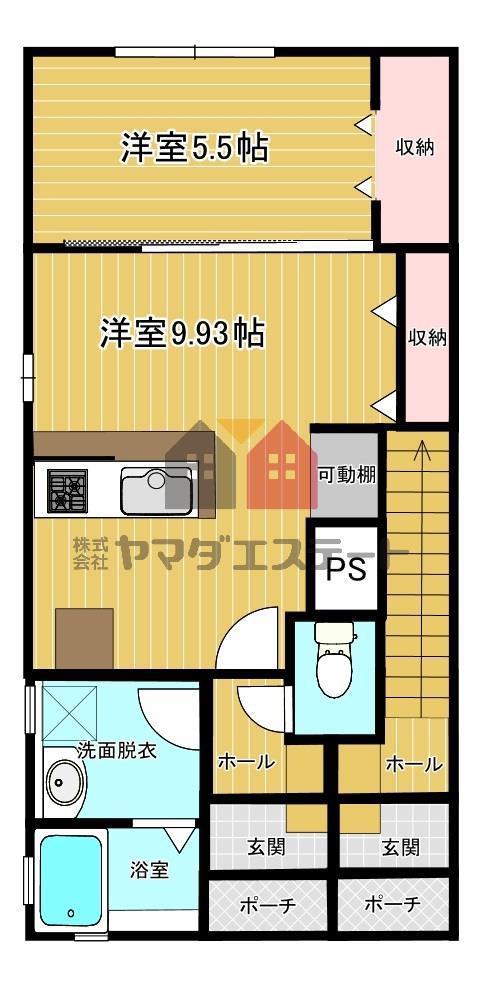 リーブルファイン常盤(1LDK/1階)の間取り写真