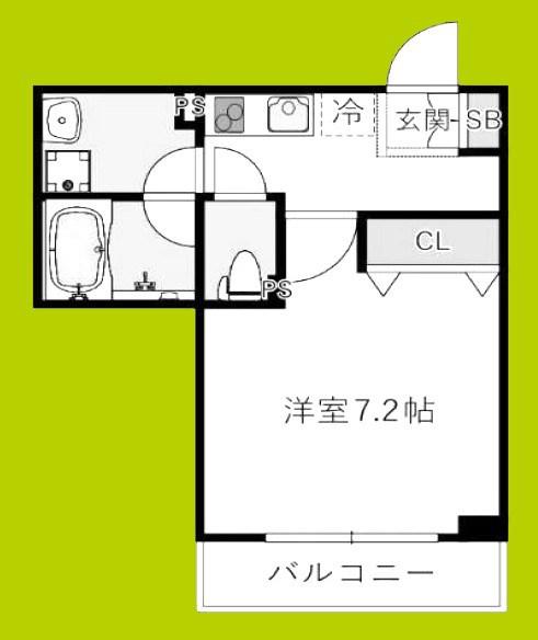 INOVE寝屋川大利元町(1K/3階)の間取り写真