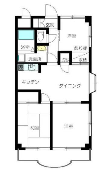 メゾンアスカM1(3DK/3階)の間取り写真