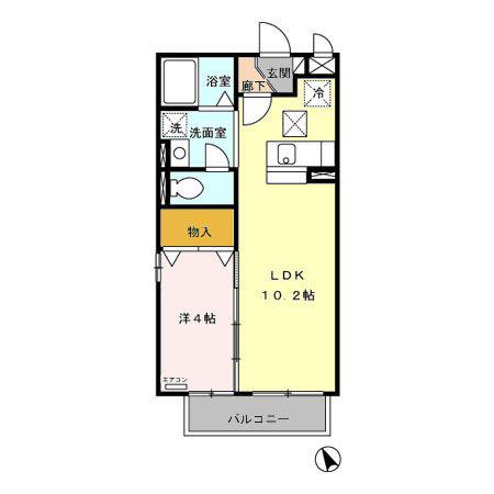 クレール(1LDK/1階)の間取り写真
