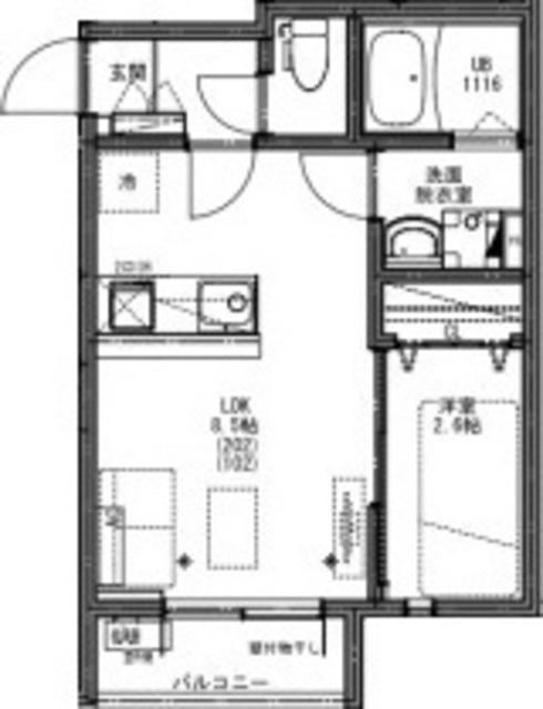 KEIAI RESIDENCE 西八王子III(1LDK/2階)の間取り写真