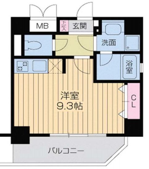 クレグラン北梅田(1K/9階)の間取り写真
